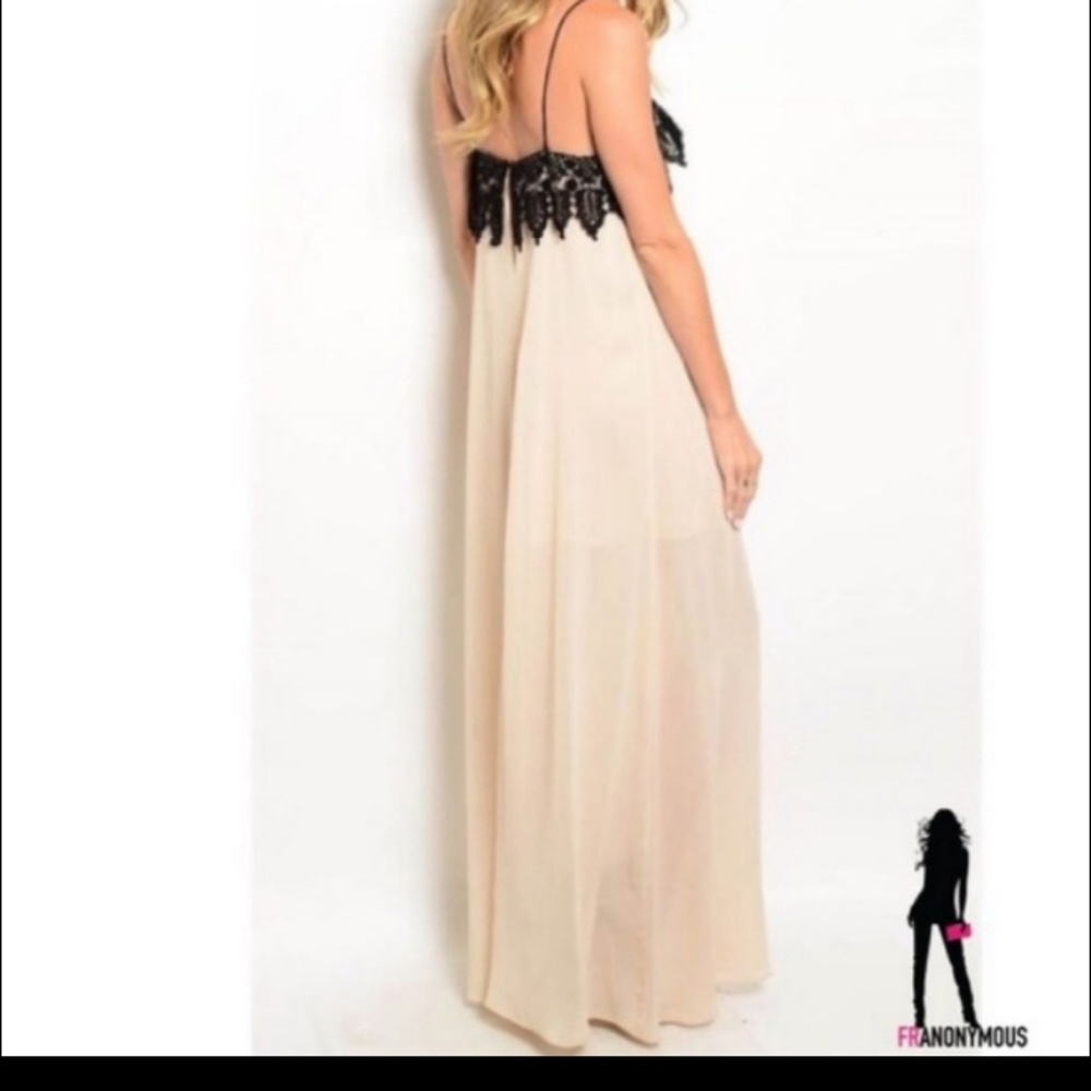 Black Lace Detail Maxi Dress - Picture 2 of 5